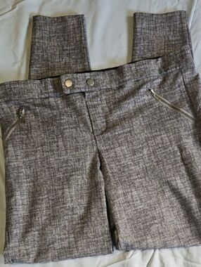 Rewind Heathered Gray Skinny Pants with fake Zip Pockets